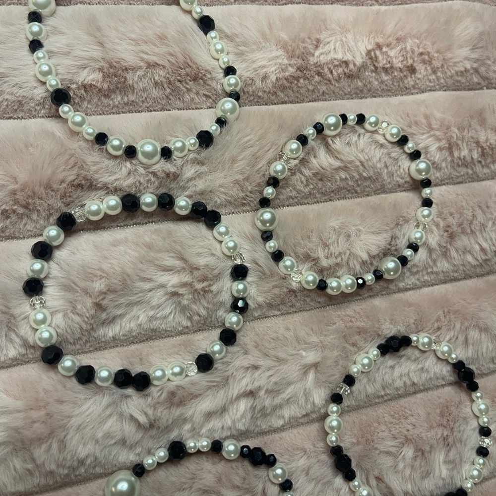 Mixed beaded stackable 5 pc stretch bracelet - Picture 9 of 12